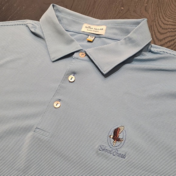 Peter Millar Other - Peter Millar Summer Comfort Polo Mens XXL Blue Stripe Shoal Creek Golf Shirt